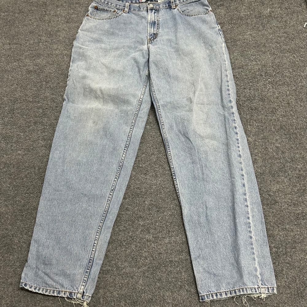 Levi's Jeans Mens Size 36 Blue 560 Comfort Fit Loose Baggy Denim Frayed Stains